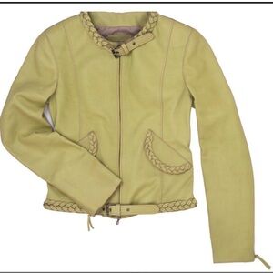 Bottega Veneta Women's Leather Jacket - Light Yellow